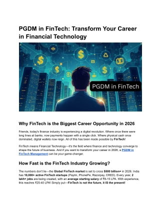 PGDM in FinTech_ Transform Your Career in Financial Technology