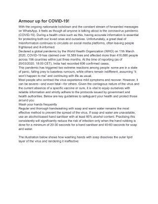 Armour up for COVID-19Armour up for COVID-19!