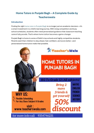 Home Tutors in Punjabi Bagh