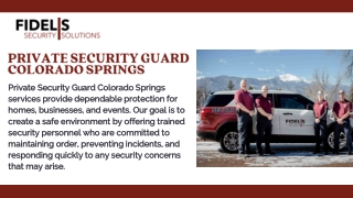 Professional Private Security Guard Colorado Springs
