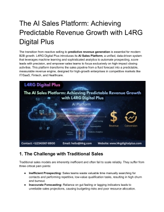 The AI Sales Platform Achieving Predictable Revenue Growth with L4RG DigitalPlus
