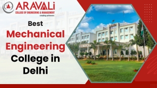 Aravali College of Engineering and Management – Best Mechanical Engineering Coll