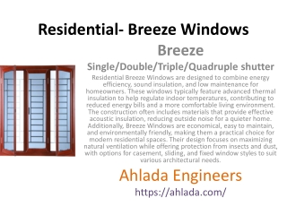 Residential- Breeze Windows
