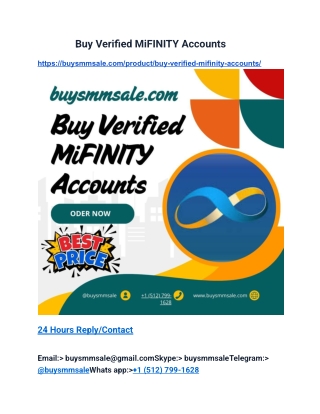 I'm buying Verified MiFINITY Rate $35