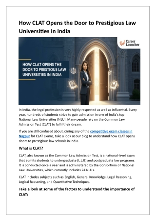 How CLAT Opens the Door to Prestigious Law Universities in India