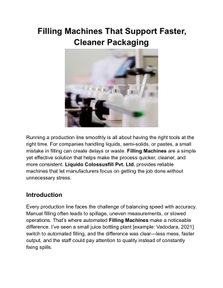 Filling Machines That Support Faster, Cleaner Packaging