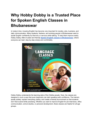 Spoken English Classes in Bhubaneswar