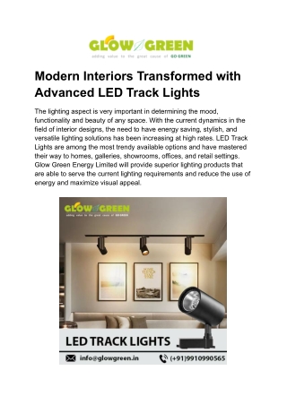Modern Interiors Transformed with Advanced LED Track Lights