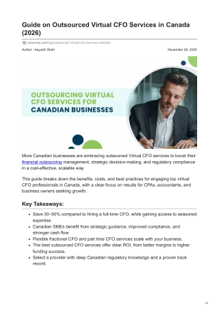 Guide on Outsourced Virtual CFO Services in Canada (2026)