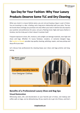 Spa Day for Your Fashion Why Your Luxury Products Deserve Some TLC and Dry Cleaning