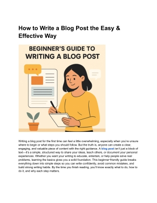 How to Write a Blog Post the Easy & Effective Way
