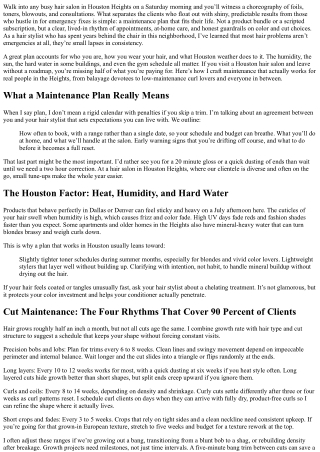 Houston Heights Hair Salon: Maintenance Plans That Work