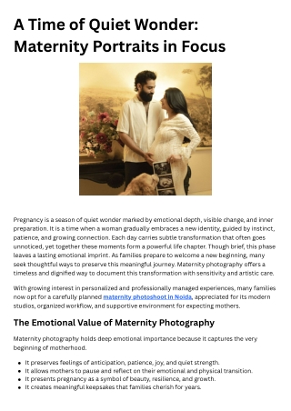 A Time of Quiet Wonder Maternity Portraits in Focus