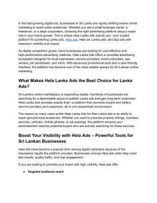 Hela Lanka Ads_ The Ultimate Solution for Effective Digital Promotion in Sri Lanka