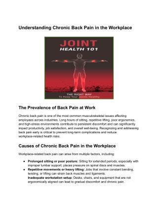 Understanding chronic back pain in the workplace