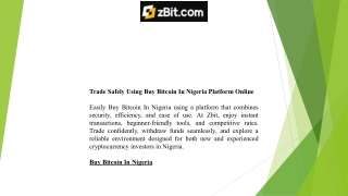 Trade Safely Using Buy Bitcoin In Nigeria Platform Online