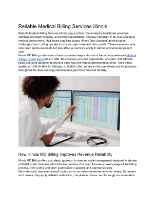 Reliable Medical Billing Services Illinois