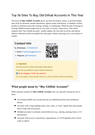 Top 36 Sites To Buy, Old Github Accounts In This Year