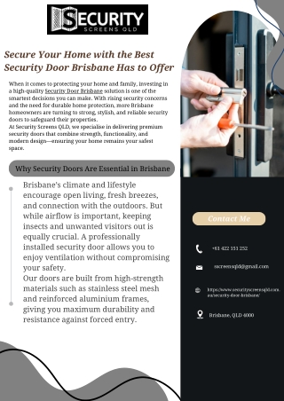Secure Your Home with the Best Security Door Brisbane Has to Offer