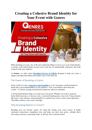 Creating a Cohesive Brand Identity for Your Event with Genres