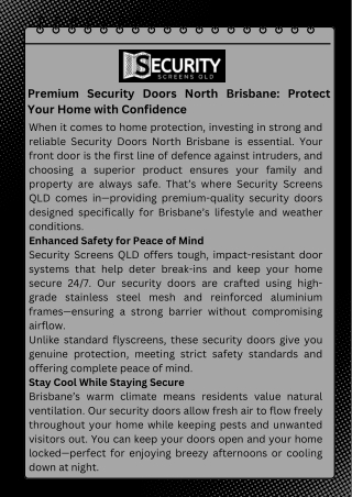 Premium Security Doors North Brisbane Protect Your Home with Confidence