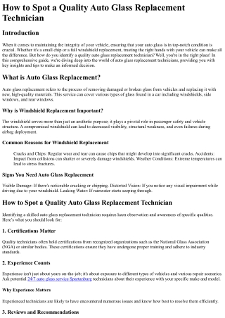 9 Things Your Parents Taught You About 24/7 auto glass service Spartanburg