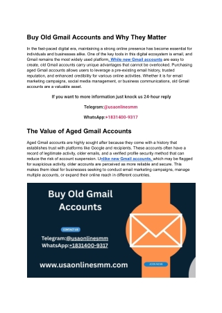 Affordable Options for Buying Used Gmail Accounts Online
