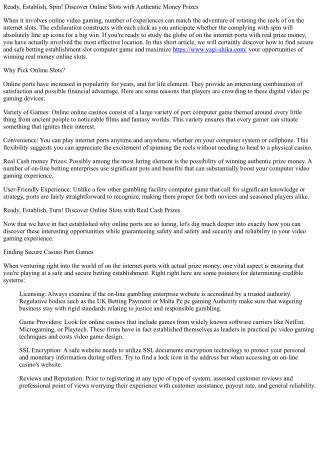 Ready, Set, Spin! Discover Online Slots with Real Money Prizes