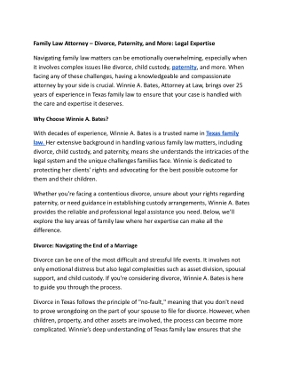 Family Law Attorney – Divorce, Paternity, and More_ Legal Expertise