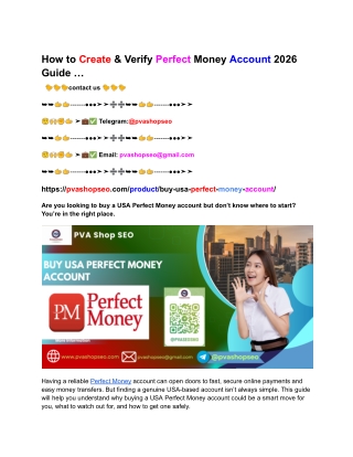 How to Create & Verify Perfect Money Account 2026 Guide …