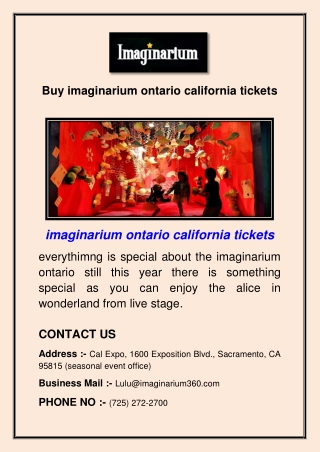 Buy imaginarium ontario california tickets
