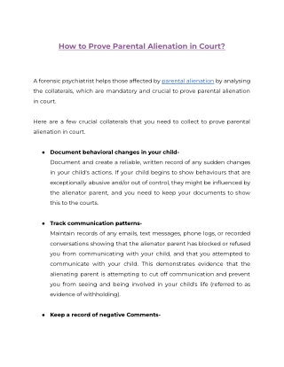 How to Prove Parental Alienation in Court?