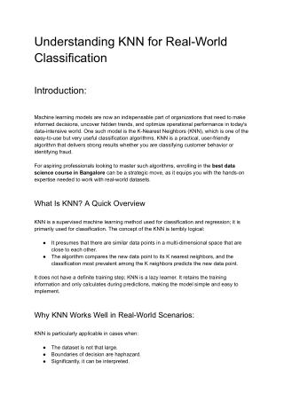Understanding KNN for Real-World Classification