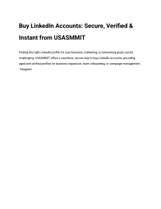 Buy LinkedIn Accounts_ Secure, Verified & Instant from USASMMIT