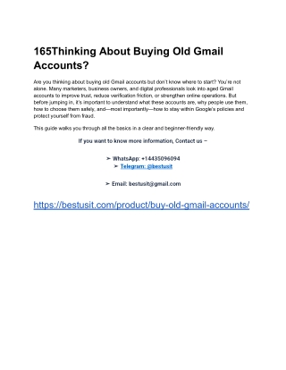 165Thinking About Buying Old Gmail Accounts