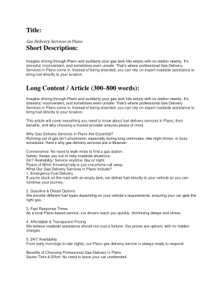 Pretty Quick Roadside