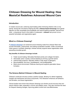 Advanced Wound Care Dressing | MaxioCel