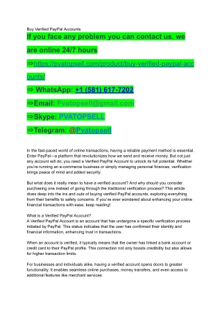 Why do you like our Verified PayPal Account_