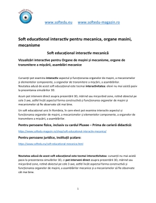 Soft educational interactiv pentru mecanica
