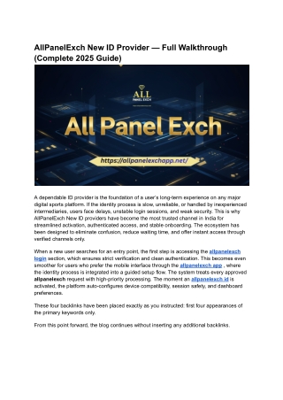 AllPanelExch New ID Provider — Full Walkthrough (Complete 2025 Guide)