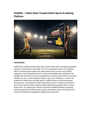 Gold365 – India’s Most Trusted Online Sports & Gaming Platform