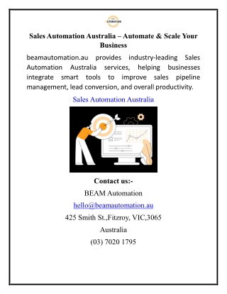 Sales Automation Australia – Automate & Scale Your Business
