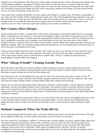 Carpet Cleaning Services for Allergy-Friendly Homes