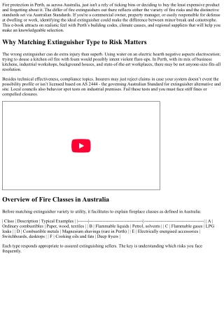 Fire Extinguisher Types Available in Perth: Which Is Right for You?