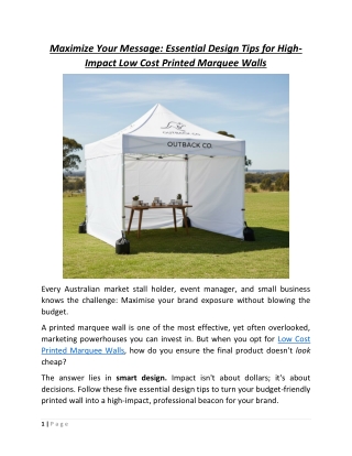 Maximize Your Message- Essential Design Tips for High-Impact Low Cost Printed Marquee Walls