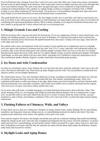 Kitchener Roofing Experts Share 10 Common Roof Problems and Fixes