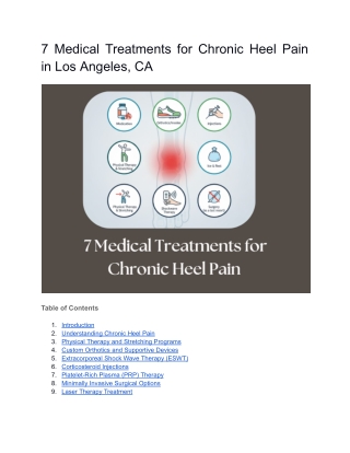 7 Medical Treatments for Chronic Heel Pain in Los Angeles, CA