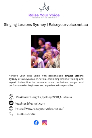 Singing Lessons Sydney  Raiseyourvoice.net.au