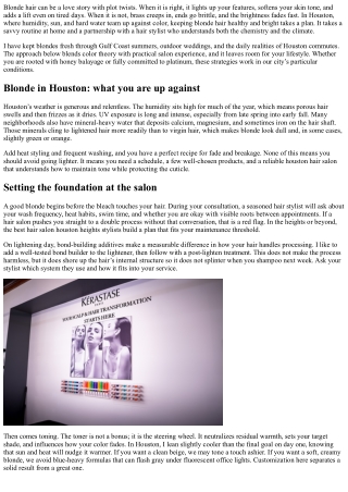 How to Maintain Blonde Hair with a Houston Hair Stylist
