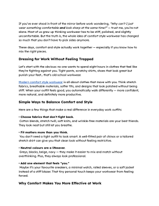 Comfort Style Workwear_ Finding That Sweet Spot Between Looking Good and Feeling Good